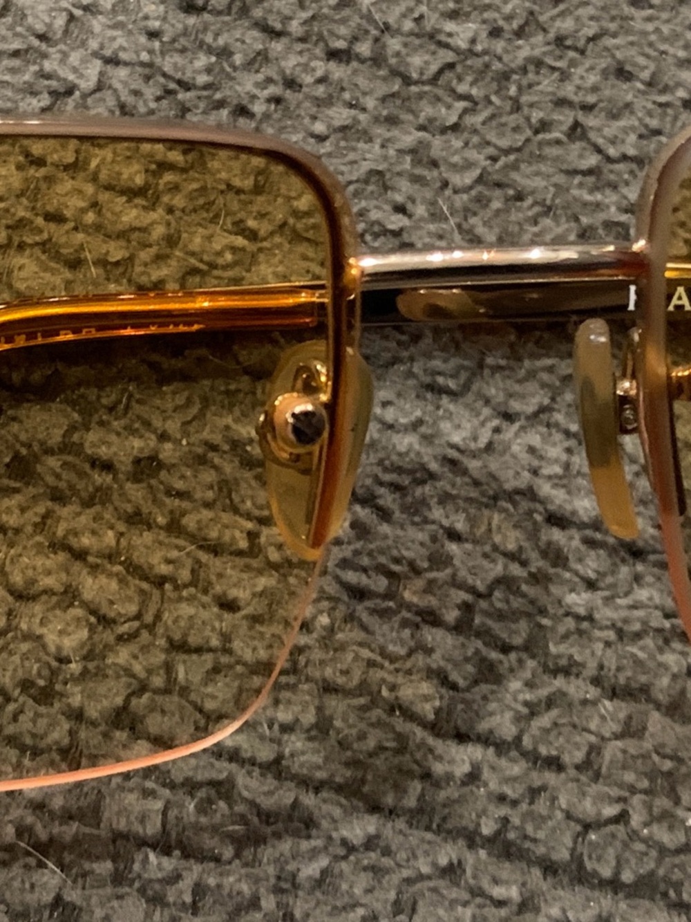 Ralph Lauren Gold-Tone Rimless Sunglasses with Amber Accents